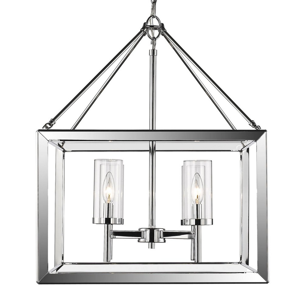 Golden Lighting-2074-4 CH-CLR-Smyth - Chandelier 4 Light Steel in Contemporary style - 26 Inches high by 21 Inches wide   Smyth - Chandelier 4 Light Steel in Contemporary style - 26 Inches high by 21 